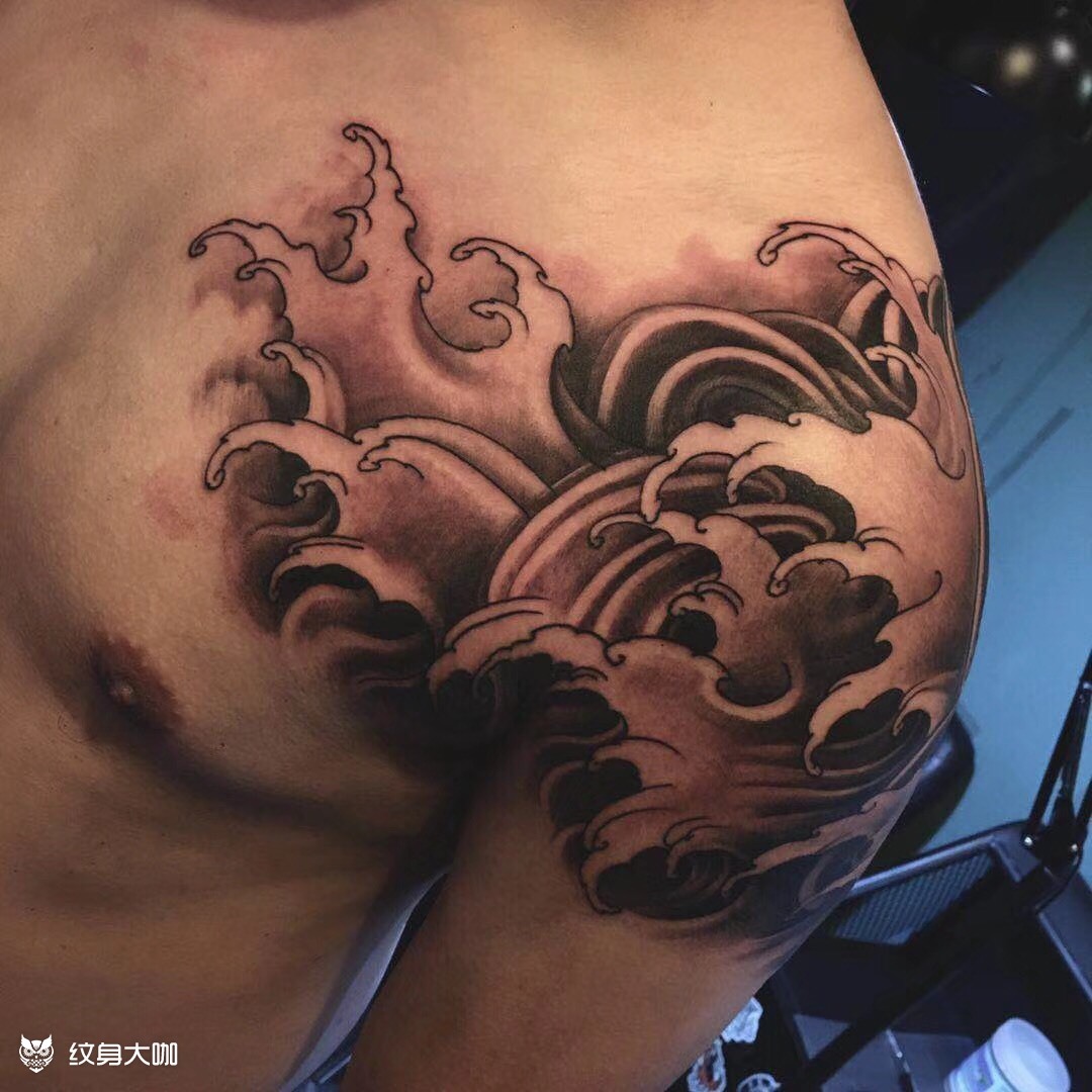 原创水浪_纹身图案手稿图片_sun的纹身作品集