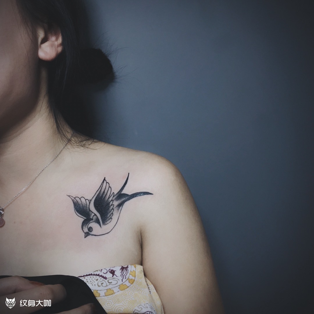 燕子_纹身图案手稿图片_郝一的纹身作品集