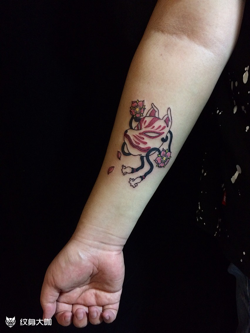 原创 稻荷神面具_纹身图案手稿图片_曼曼的纹身作品集