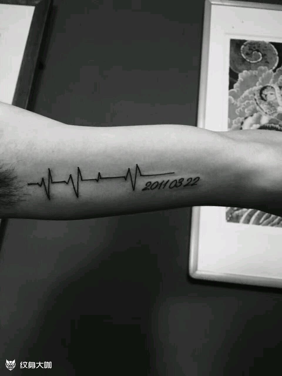 心电图 日期_纹身图案手稿图片_小彬的纹身作品集