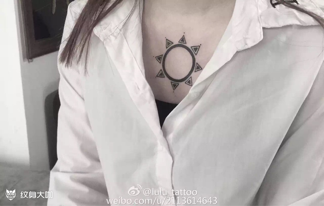胸口 小太阳_纹身图案手稿图片_lu的纹身作品集