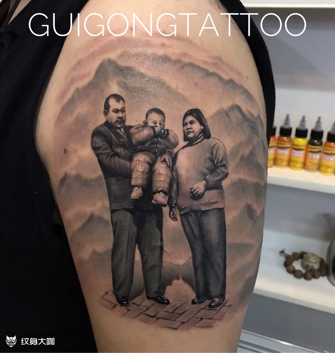 父爱如山客人为怀念逝去的父亲_纹身吧社区 - 纹身大咖