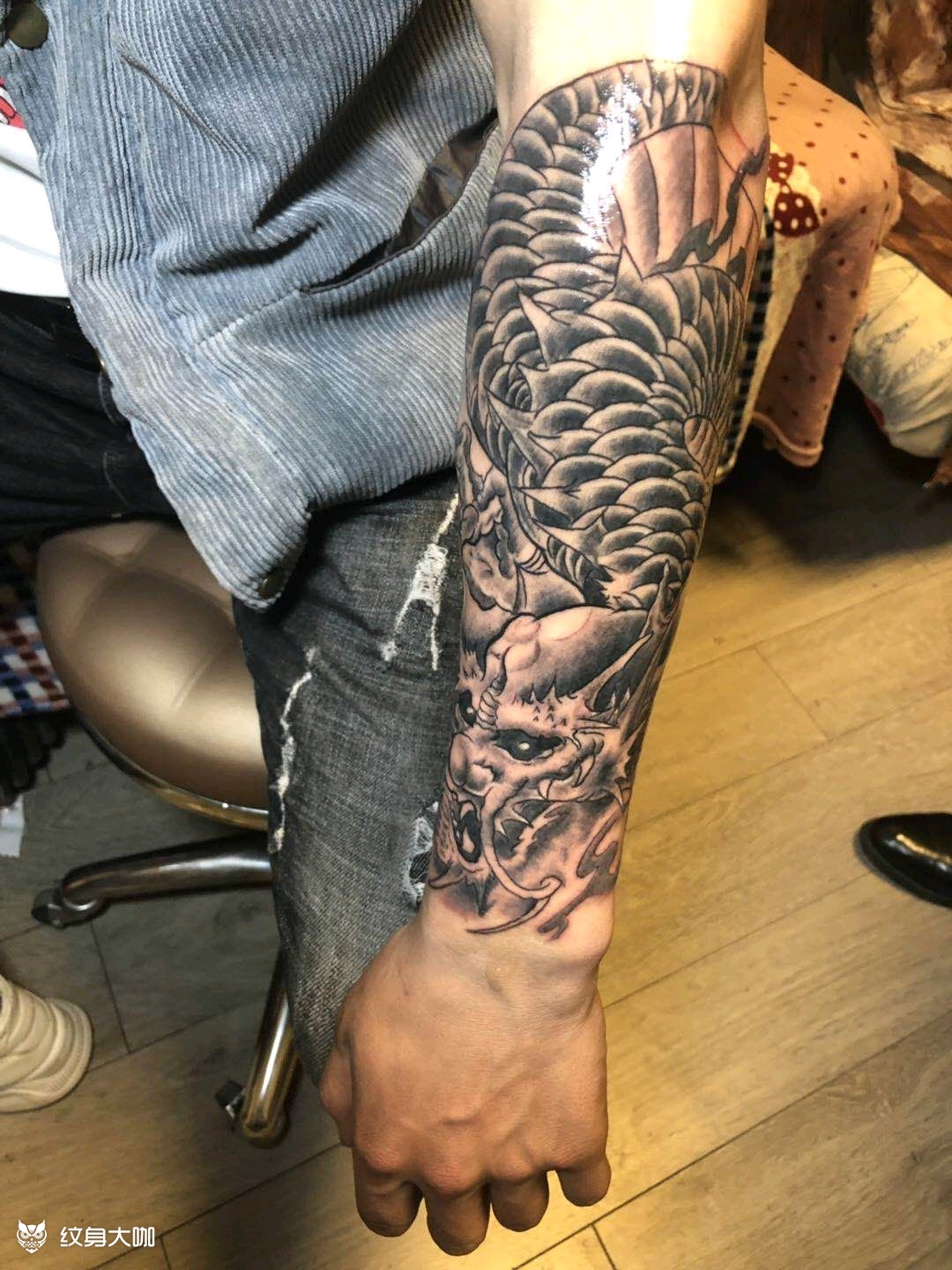 小臂龙_纹身图案手稿图片_闫学磊的纹身作品集