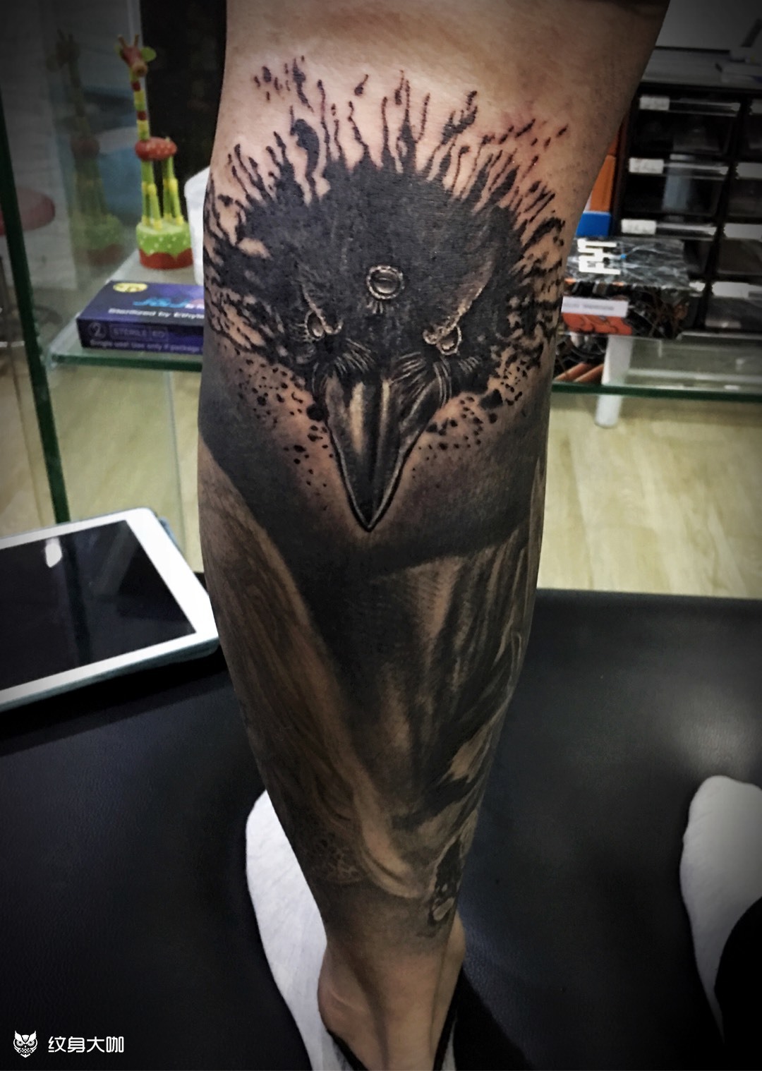 three-eyed crow 三眼乌鸦_纹身图案手稿图片_陈治杰的纹身作品集