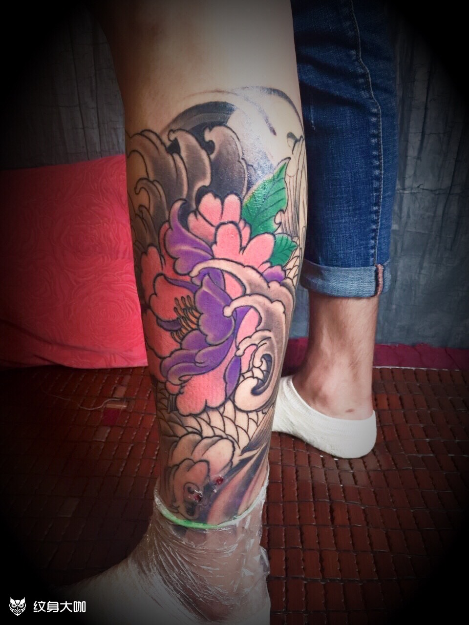 小腿鲤鱼未完_纹身图案手稿图片_阿霖的纹身作品集