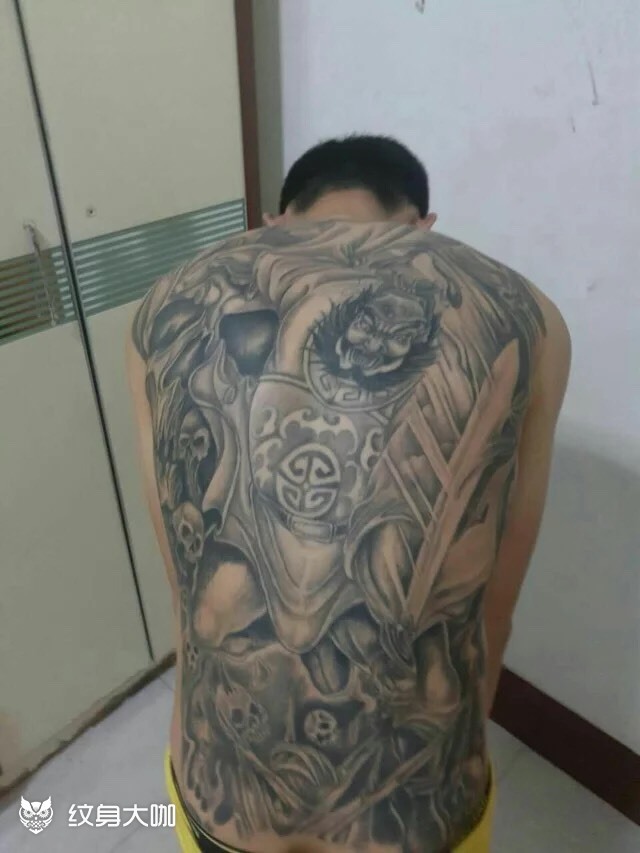 满背钟馗_纹身图案手稿图片_王一鸣的纹身作品集