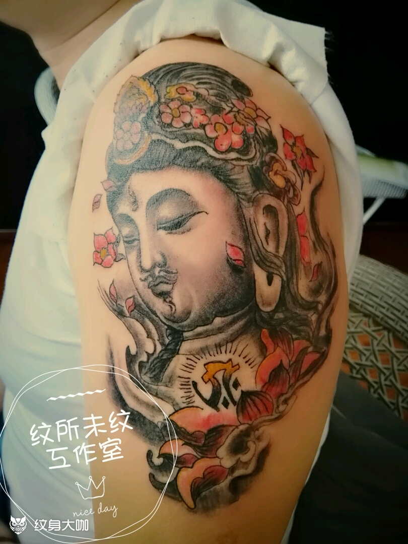 虚空藏菩萨_纹身图案手稿图片_景玮的纹身作品集