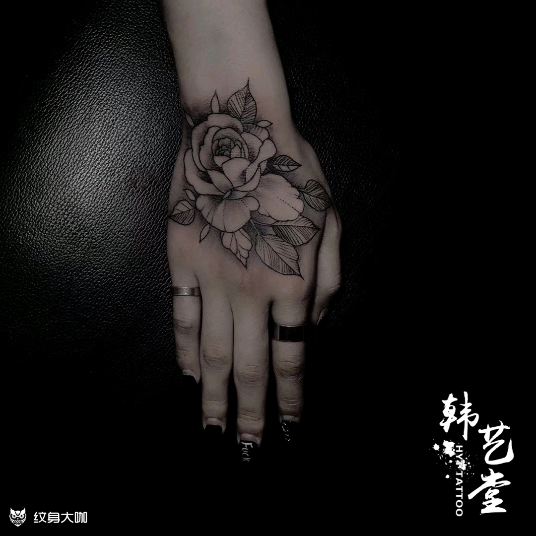 手背素花_纹身图案手稿图片_韩艺堂74思瑶的纹身作品集