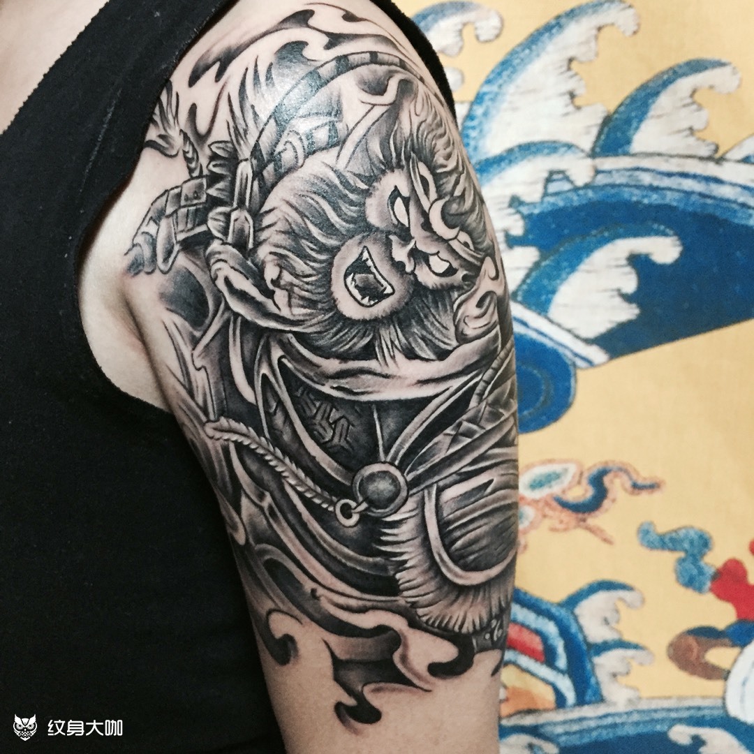 大臂悟空_纹身图案手稿图片_任的纹身作品集
