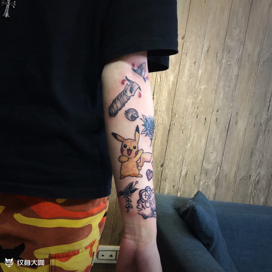 欧美拼接_纹身图案手稿图片_李宁笙的纹身作品集