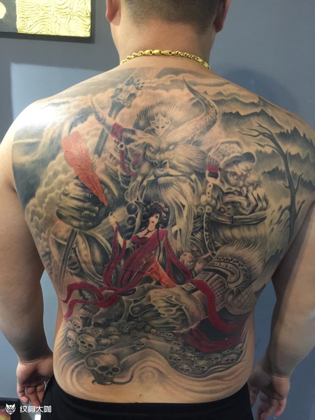 牛魔王完成_纹身图案手稿图片_明淼的纹身作品集