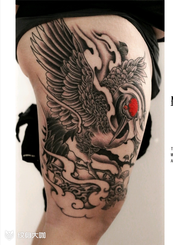 传统仙鹤_纹身图案手稿图片_魔罗阁boss·老蒋(长年招生)的纹身作品集