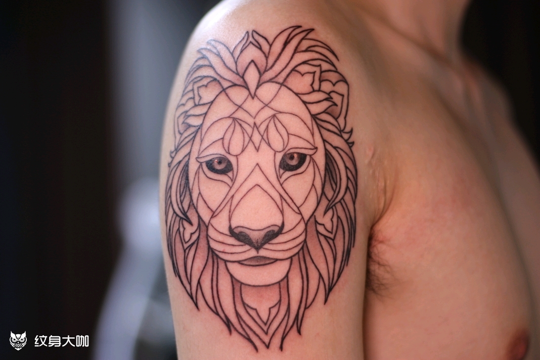 简笔狮子_纹身图案手稿图片_唐黄的纹身作品集