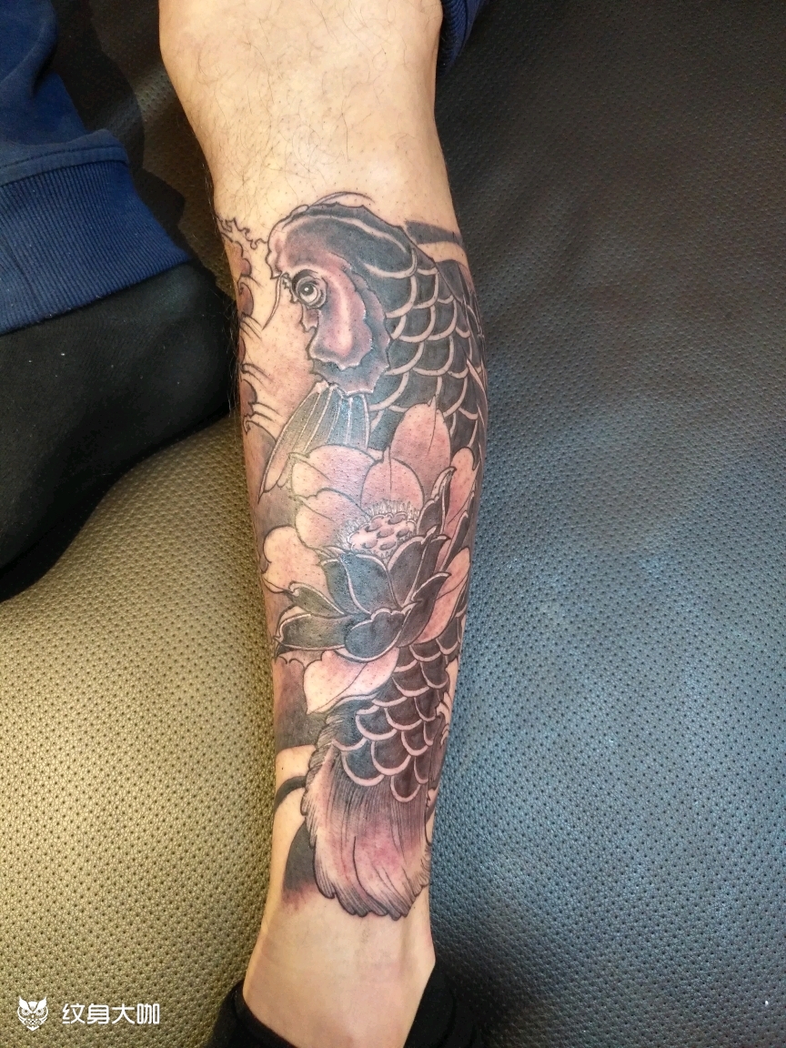 小腿鱼_纹身图案手稿图片_阿伟的纹身作品集