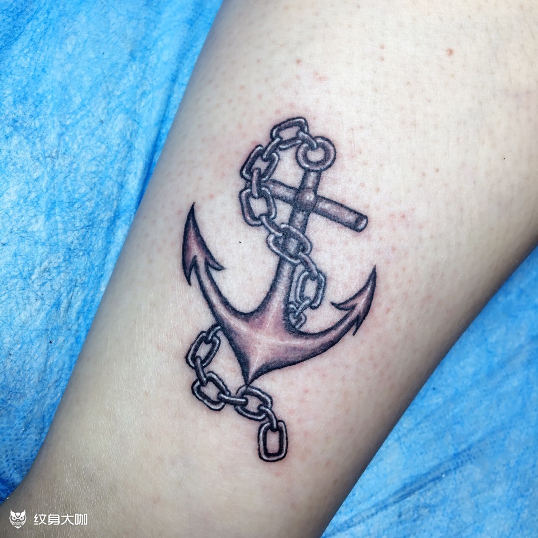 船锚_纹身图案手稿图片_李施莹的纹身作品集