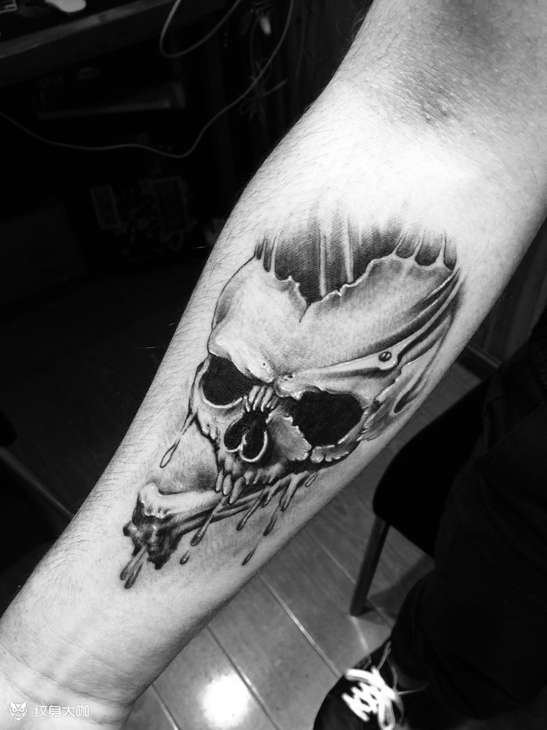 骷髅头_纹身图案手稿图片_波的纹身作品集