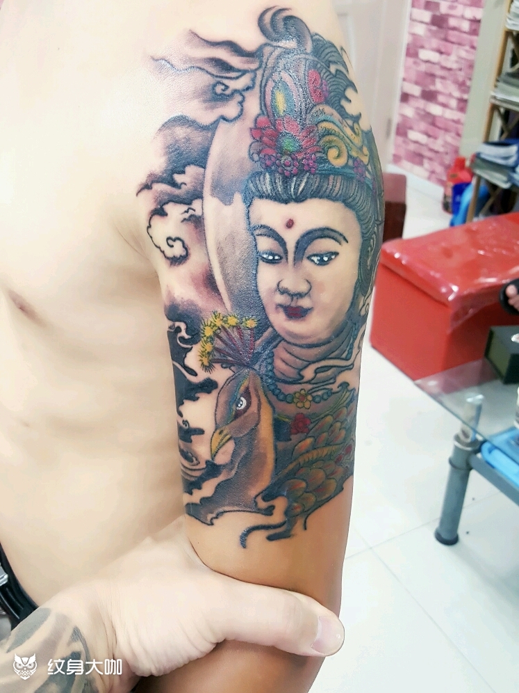 大臂冥王菩萨_纹身图案手稿图片_王志勇的纹身作品集