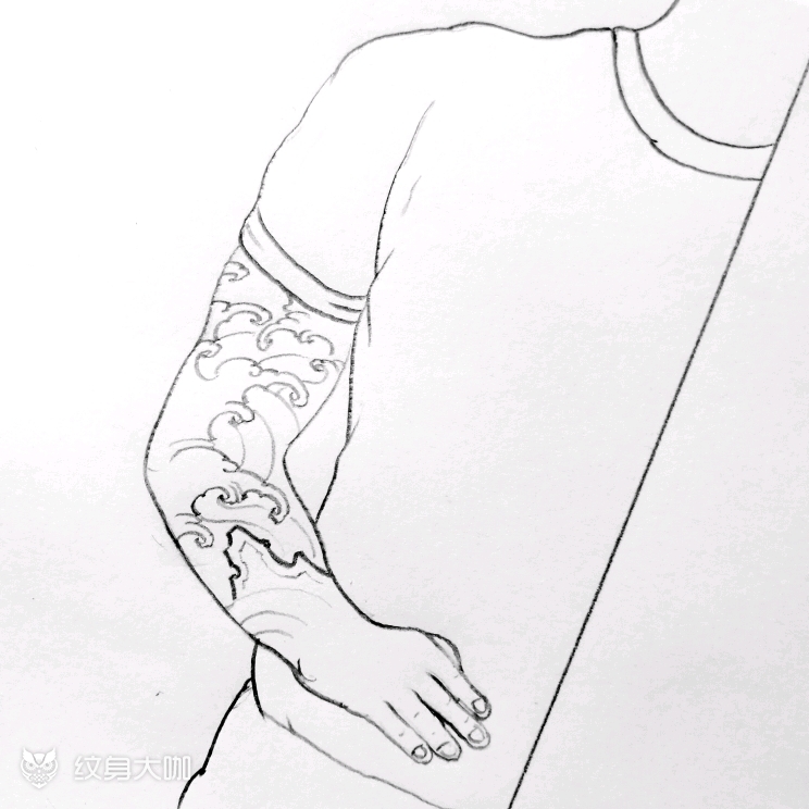 水浪花臂