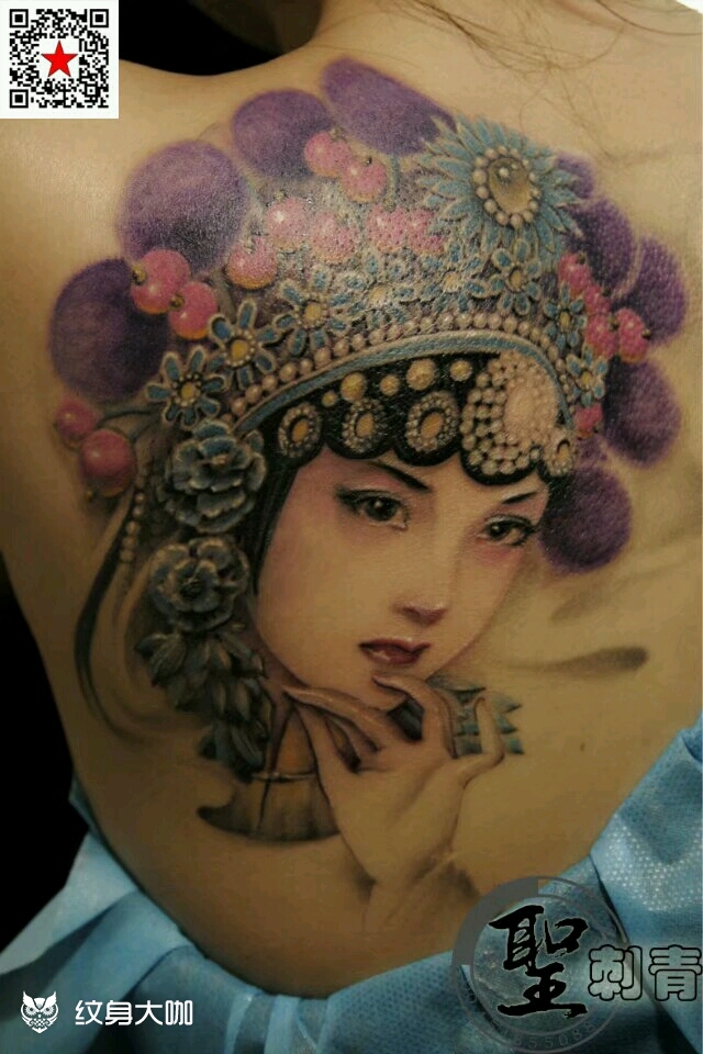 花旦_纹身图案手稿图片_鞍山纹身圣刺青林子的纹身作品集