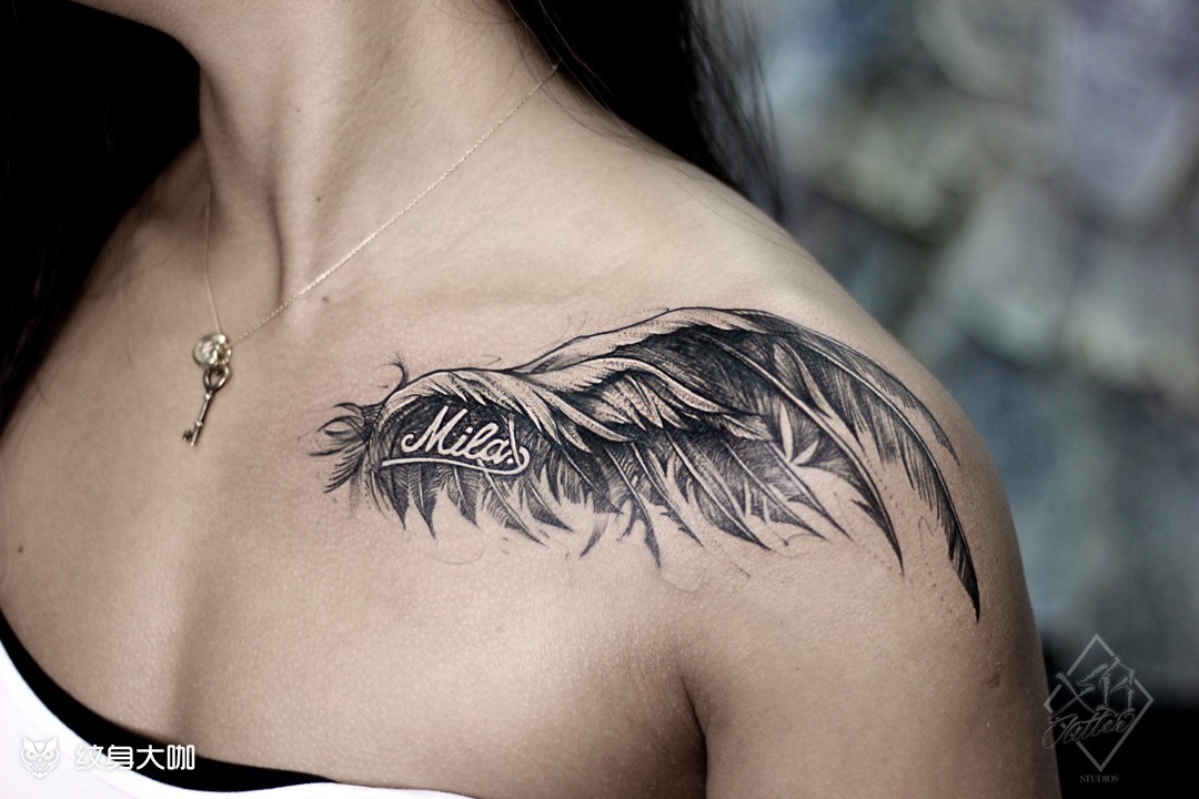 翅膀_纹身图案手稿图片_潘文帮的纹身作品集