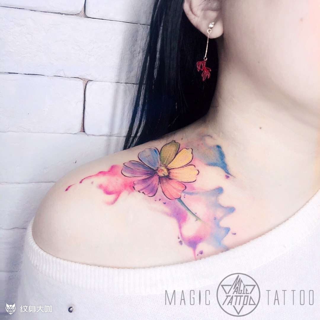 七色花遮盖_纹身图案手稿图片_向翔的纹身作品集