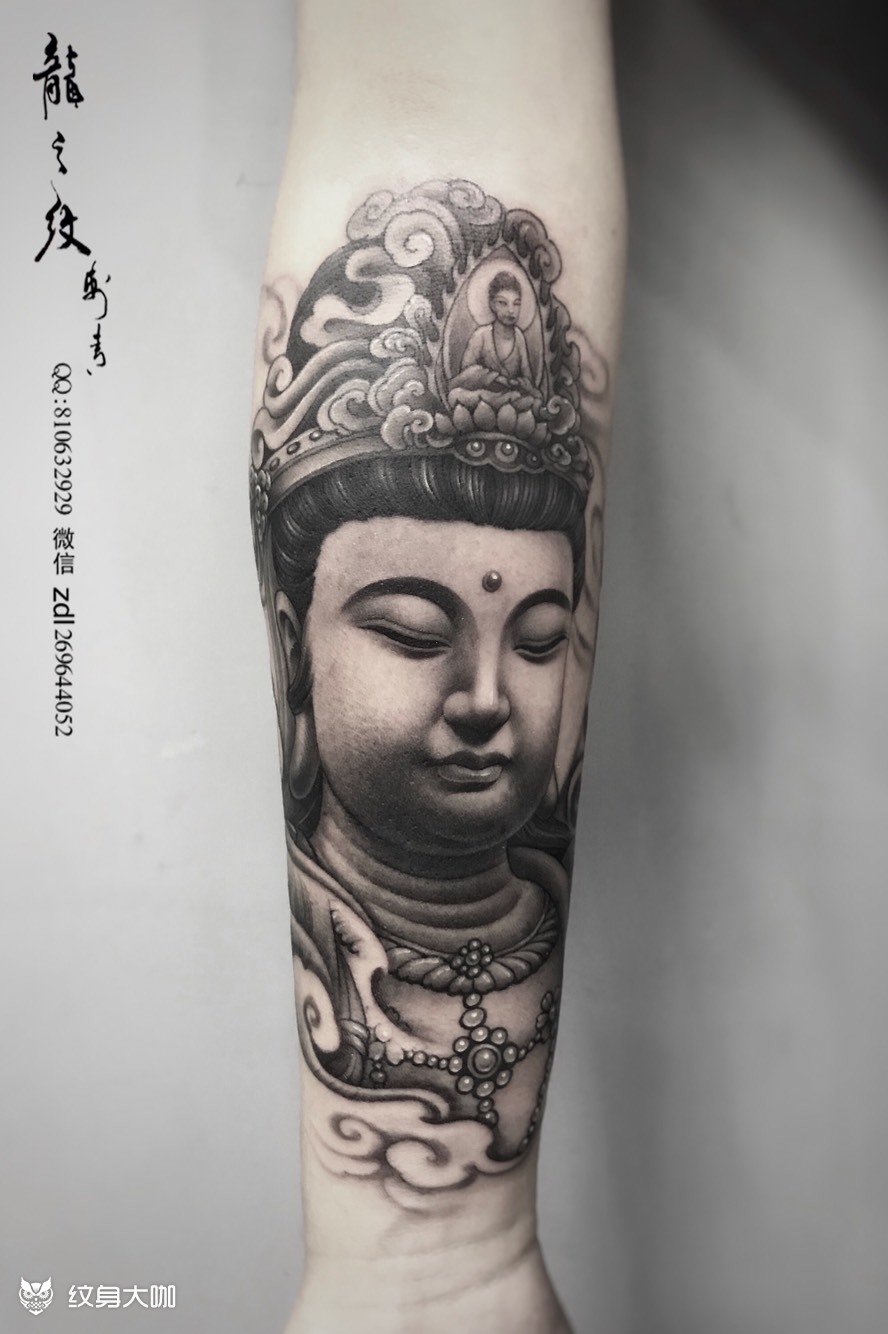 观音菩萨_纹身图案手稿图片_苏州龙之纹朱敦亮的纹身作品集