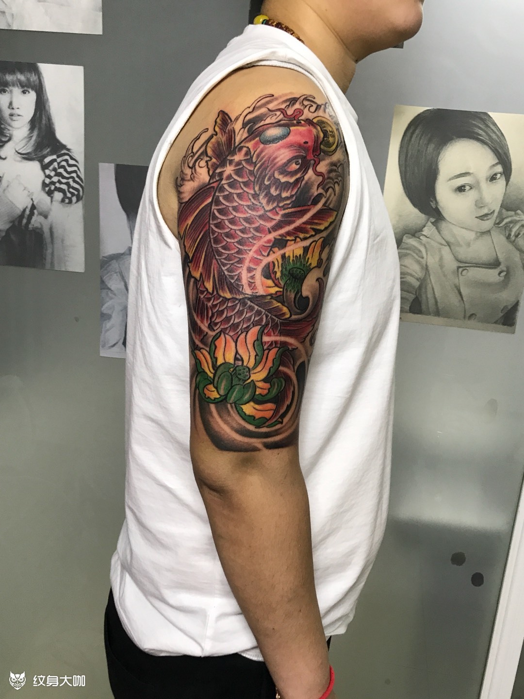 又一个招财鲤鱼_纹身图案手稿图片_名绣堂的纹身作品集