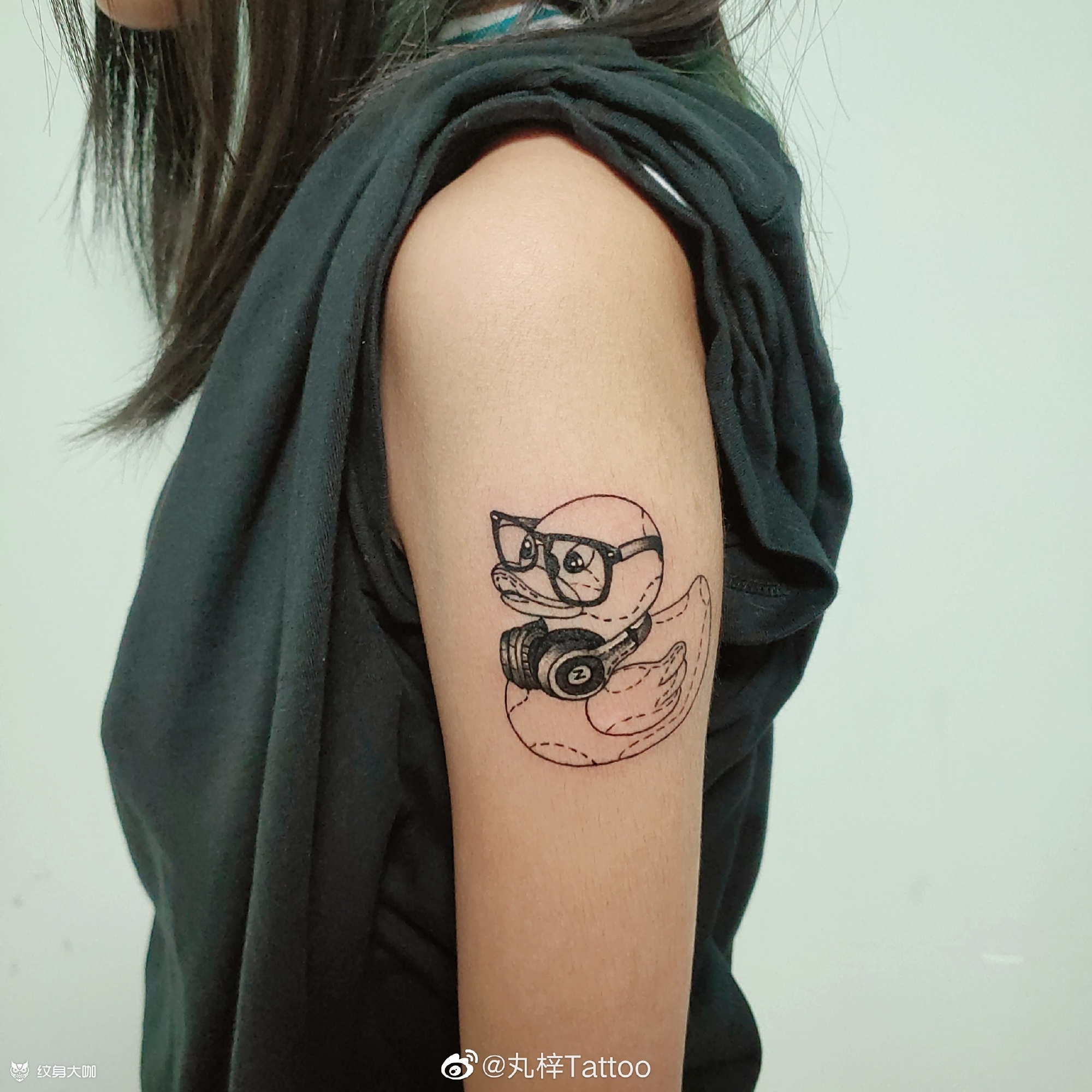 卡通鸭文身_纹身图案手稿图片_丸梓的纹身作品集