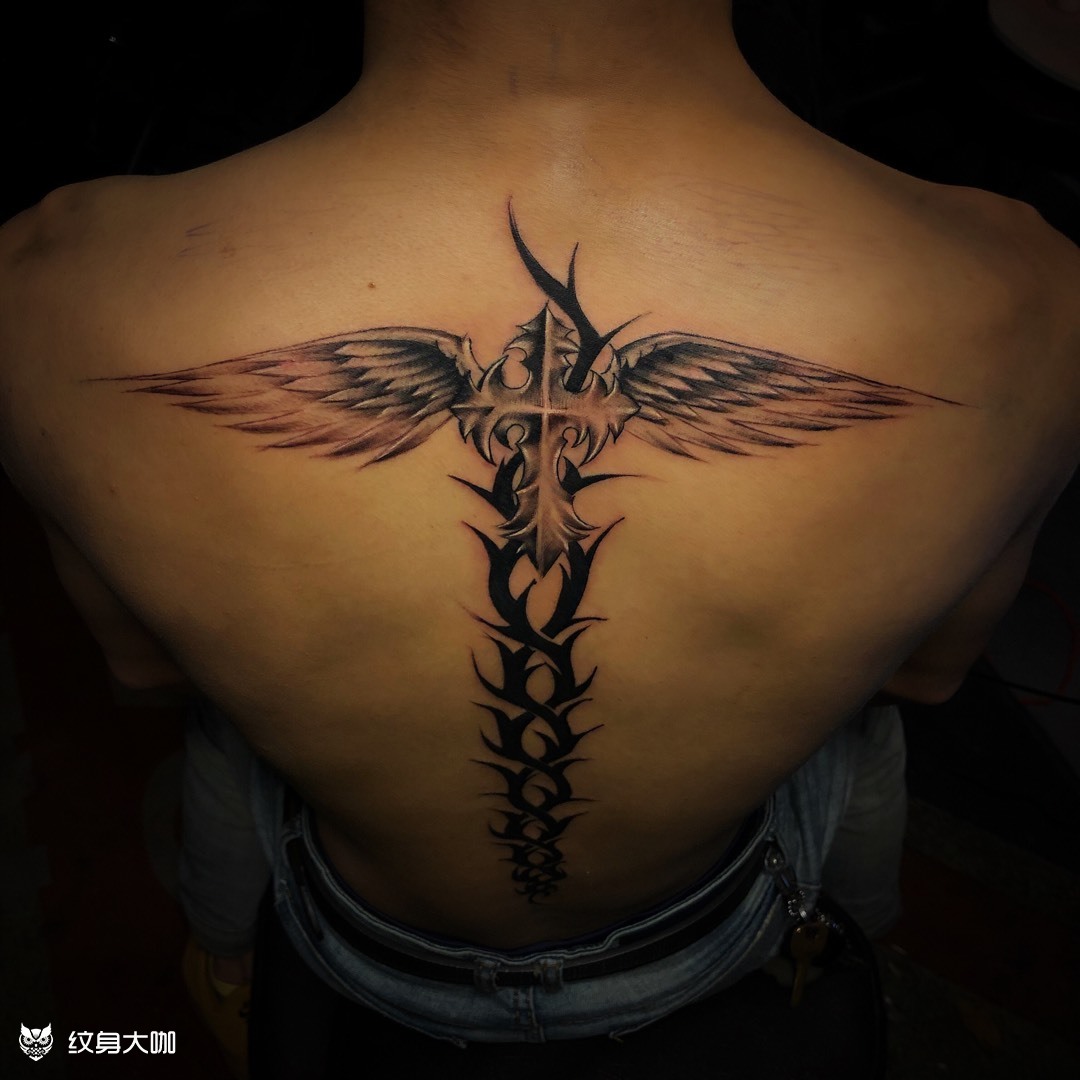 翅膀/十字架/_纹身图案手稿图片_md_tattoo的纹身作品集