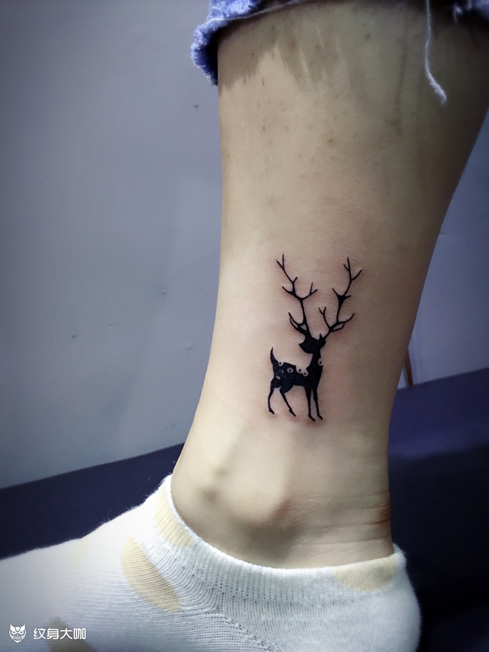 梅花鹿_纹身图案手稿图片_刘东的纹身作品集