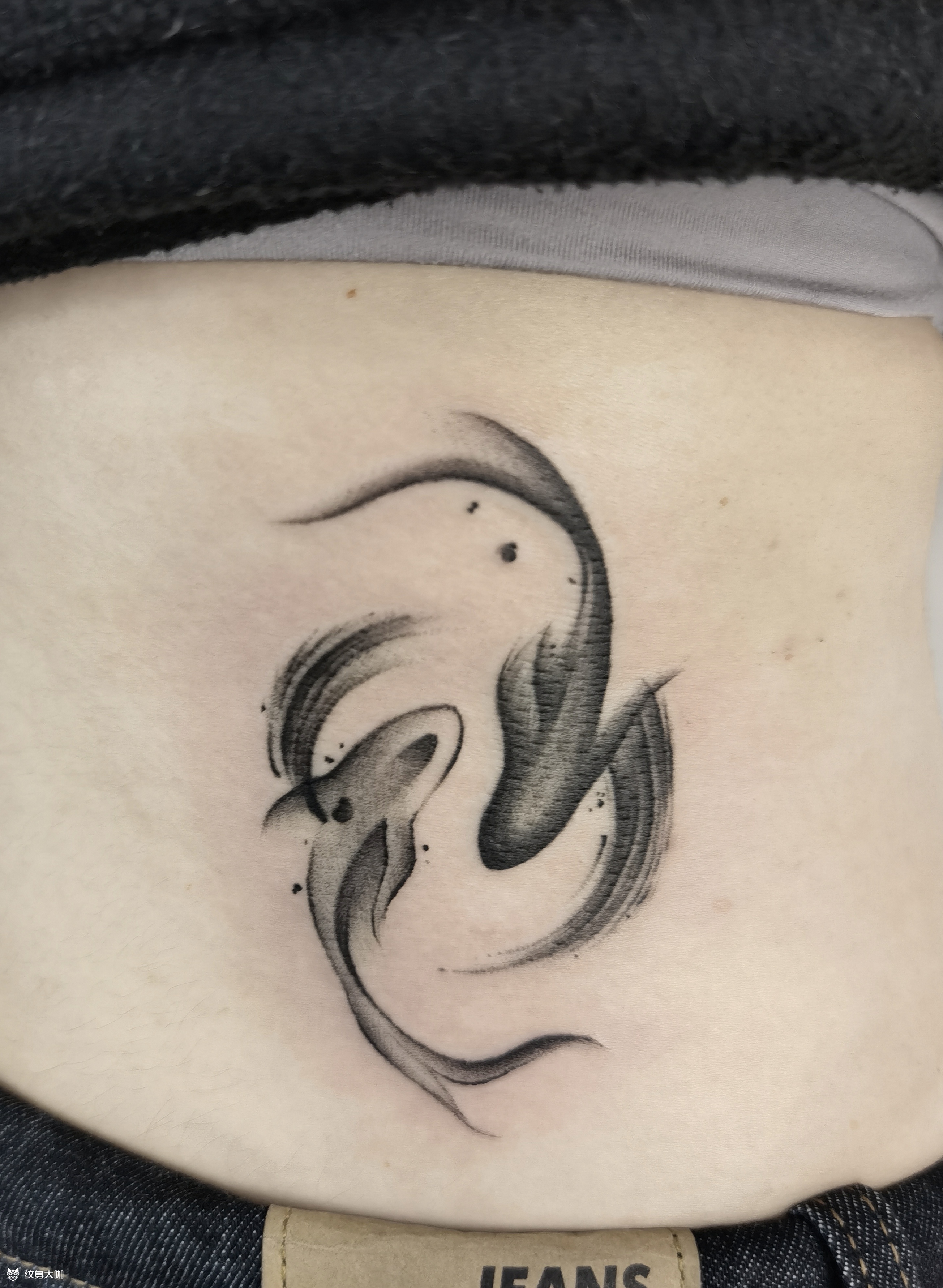 阴阳鱼纹身图案草稿图片