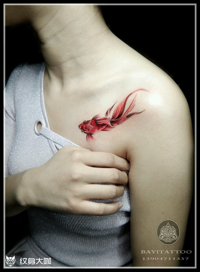 招财小金鱼_纹身图案手稿图片_巴依的纹身作品集