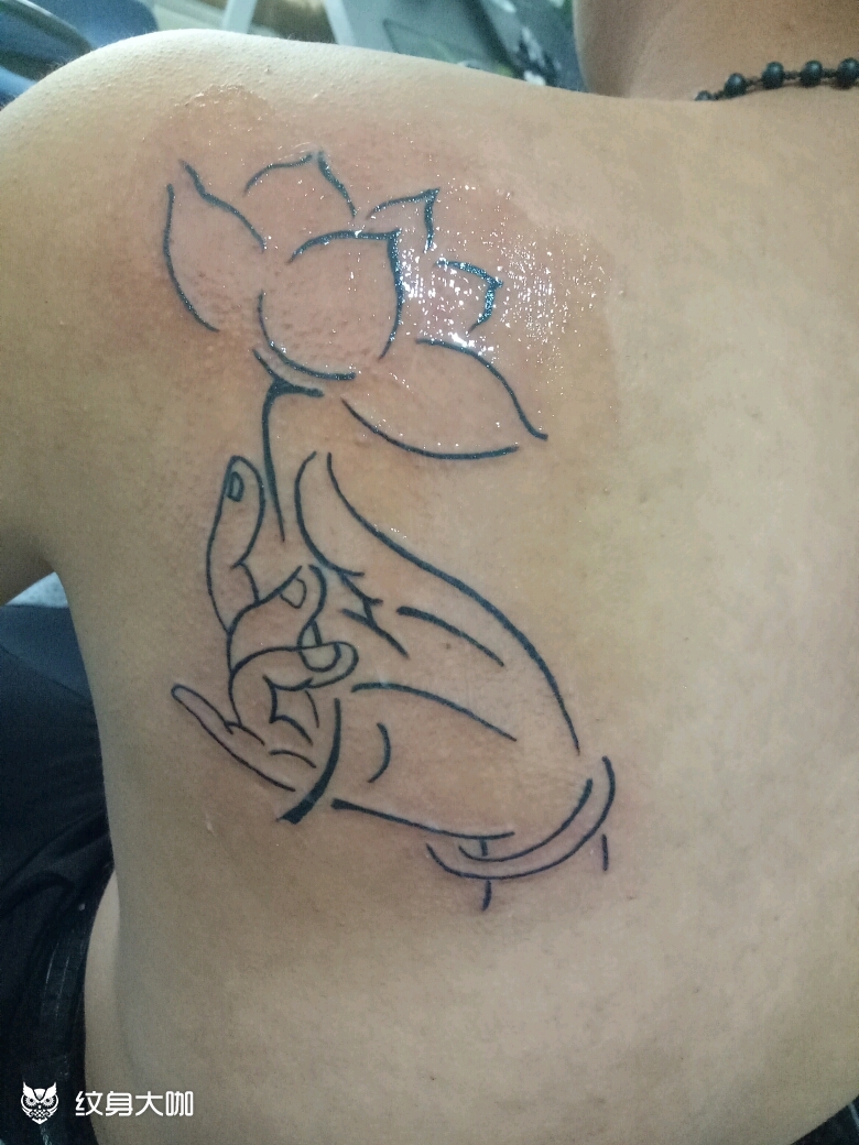 佛手荷花!_纹身图案手稿图片_北辰斋的纹身作品集