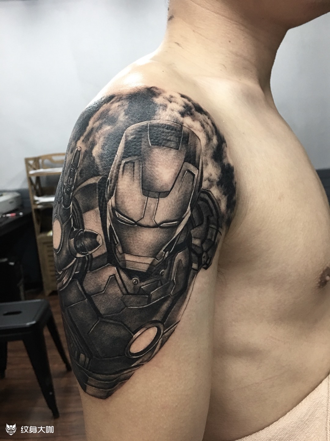 钢铁侠_纹身图案手稿图片_刘传的纹身作品集