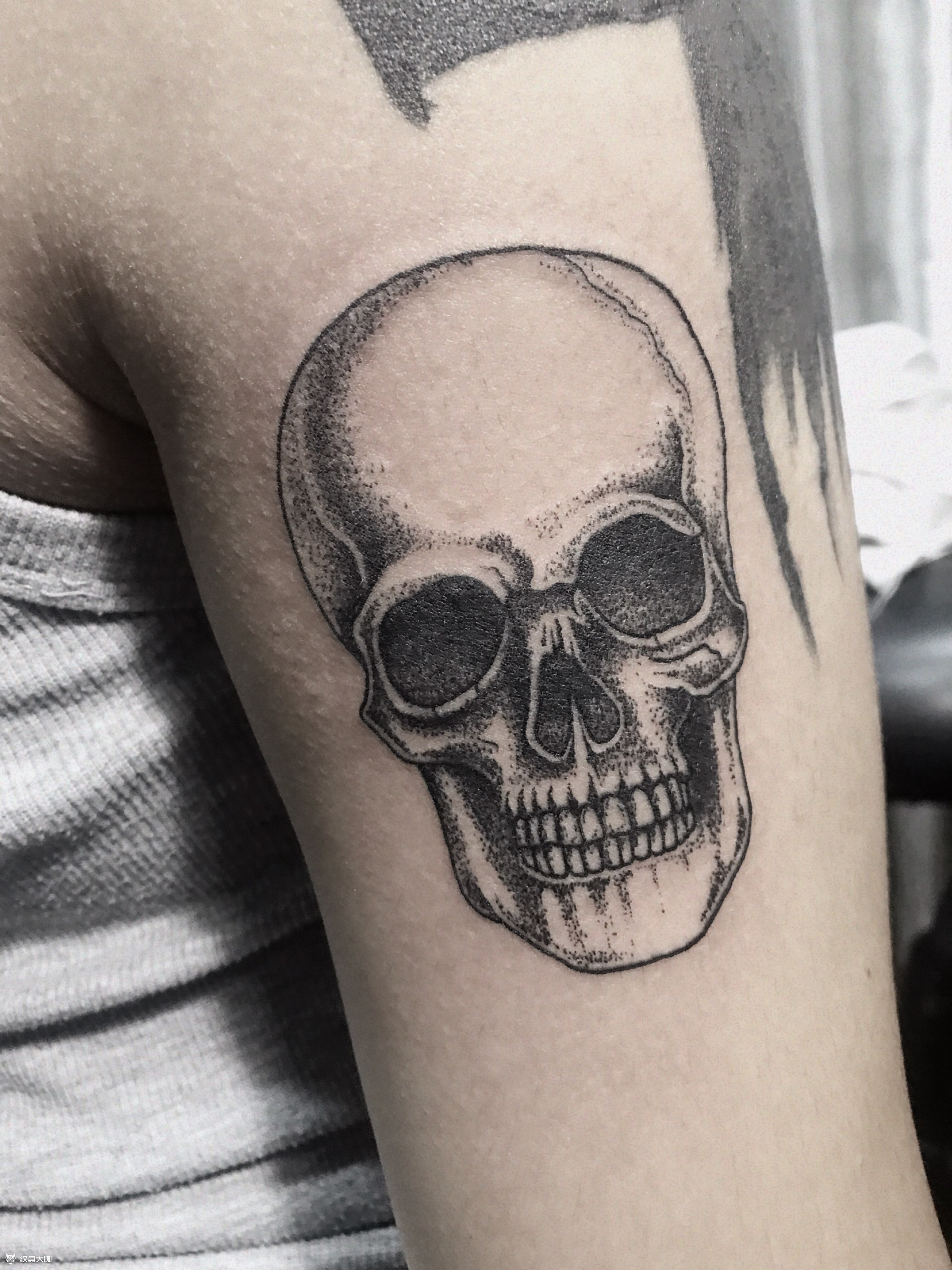小骷髅头_纹身图案手稿图片_伍振龙的纹身作品集