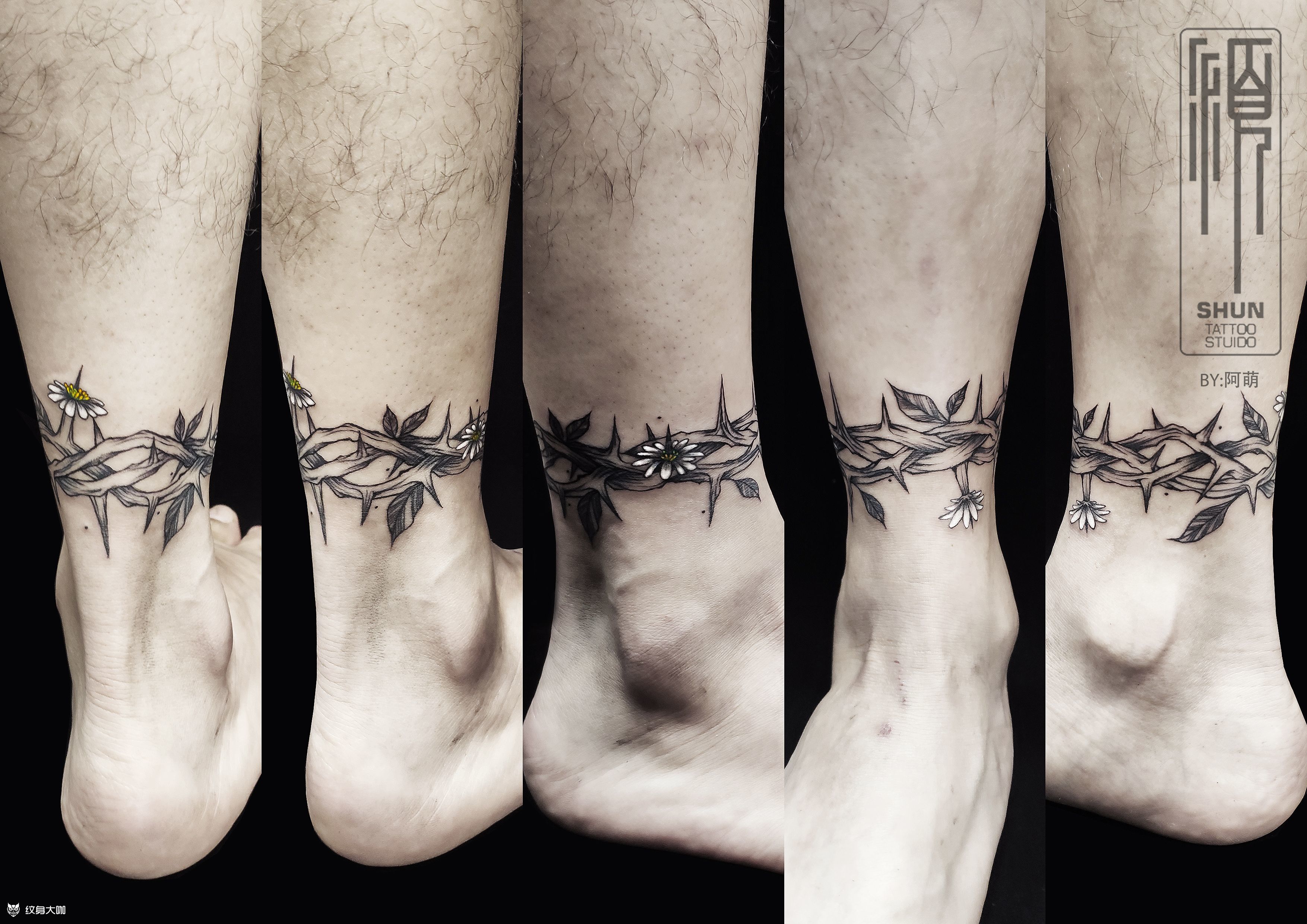 荆棘环_纹身图案手稿图片_陈萌的纹身作品集