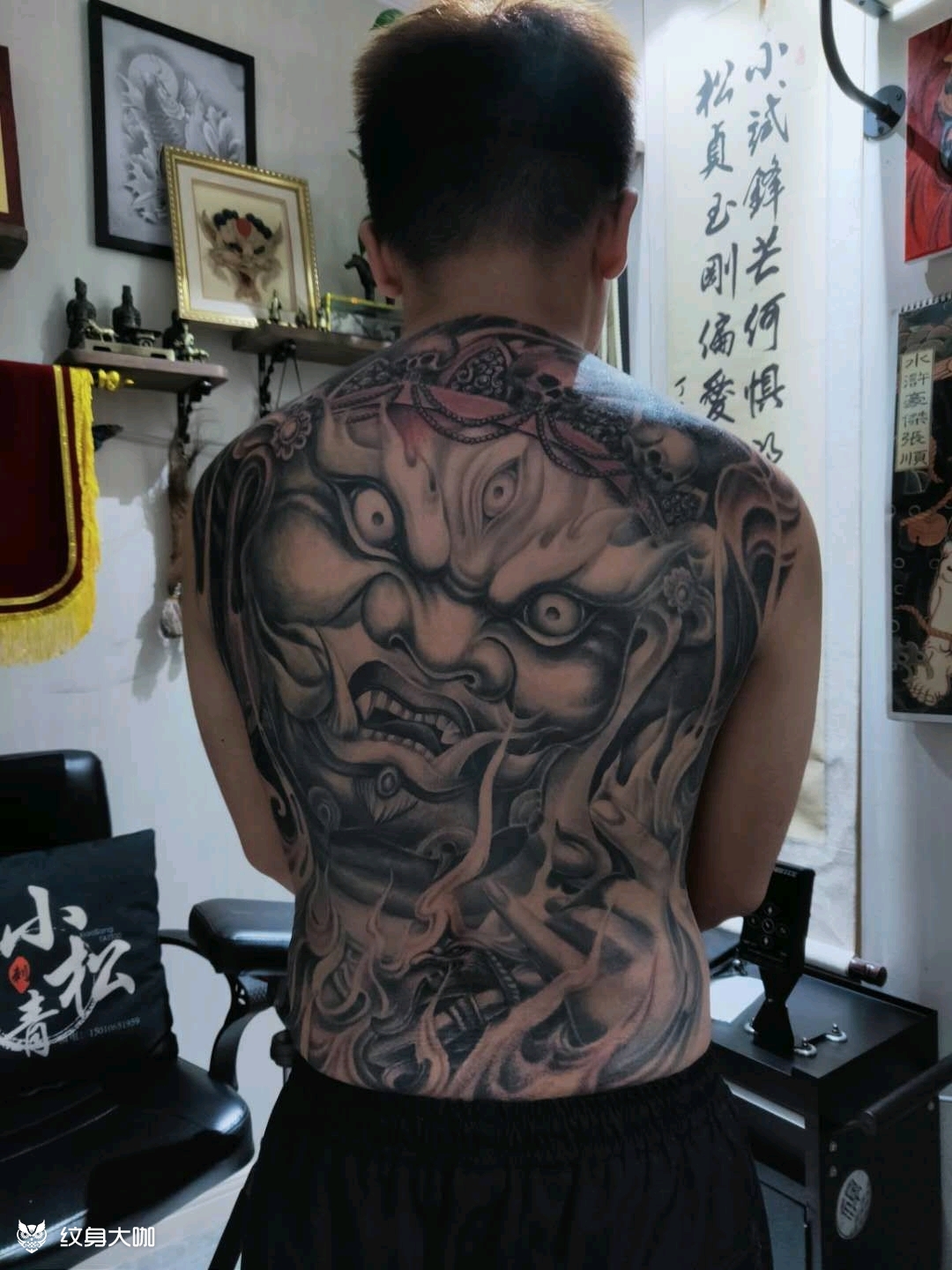 传统满背大黑天完成满背大黑天_纹身吧社区 - 纹身大咖