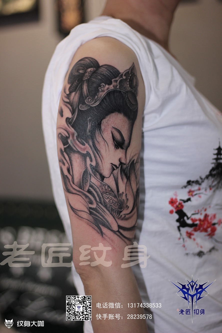 半臂_纹身图案手稿图片_老匠纹身的纹身作品集