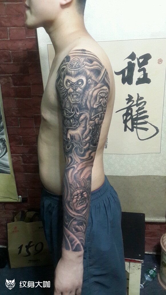 花臂 很帅_纹身图案手稿图片_程龙的纹身作品集