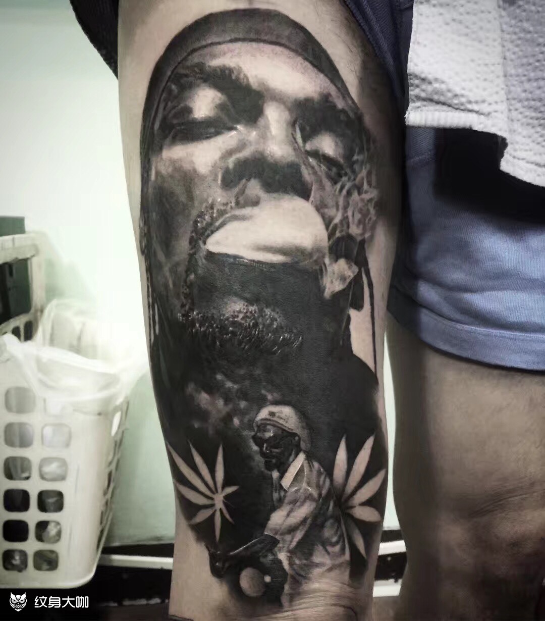 snoop doggy dogg _纹身图案手稿图片_天龙堂的纹身作品集