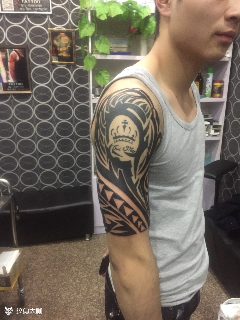 添加图腾包大臂_纹身图案手稿图片_明哥的纹身作品集
