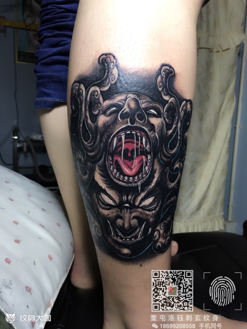 蚩尤_纹身图案手稿图片_刘奎的纹身作品集
