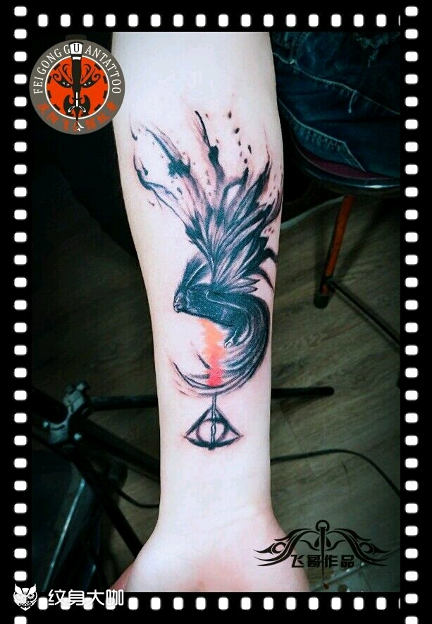 青鸾,_纹身图案手稿图片_张小飞的纹身作品集