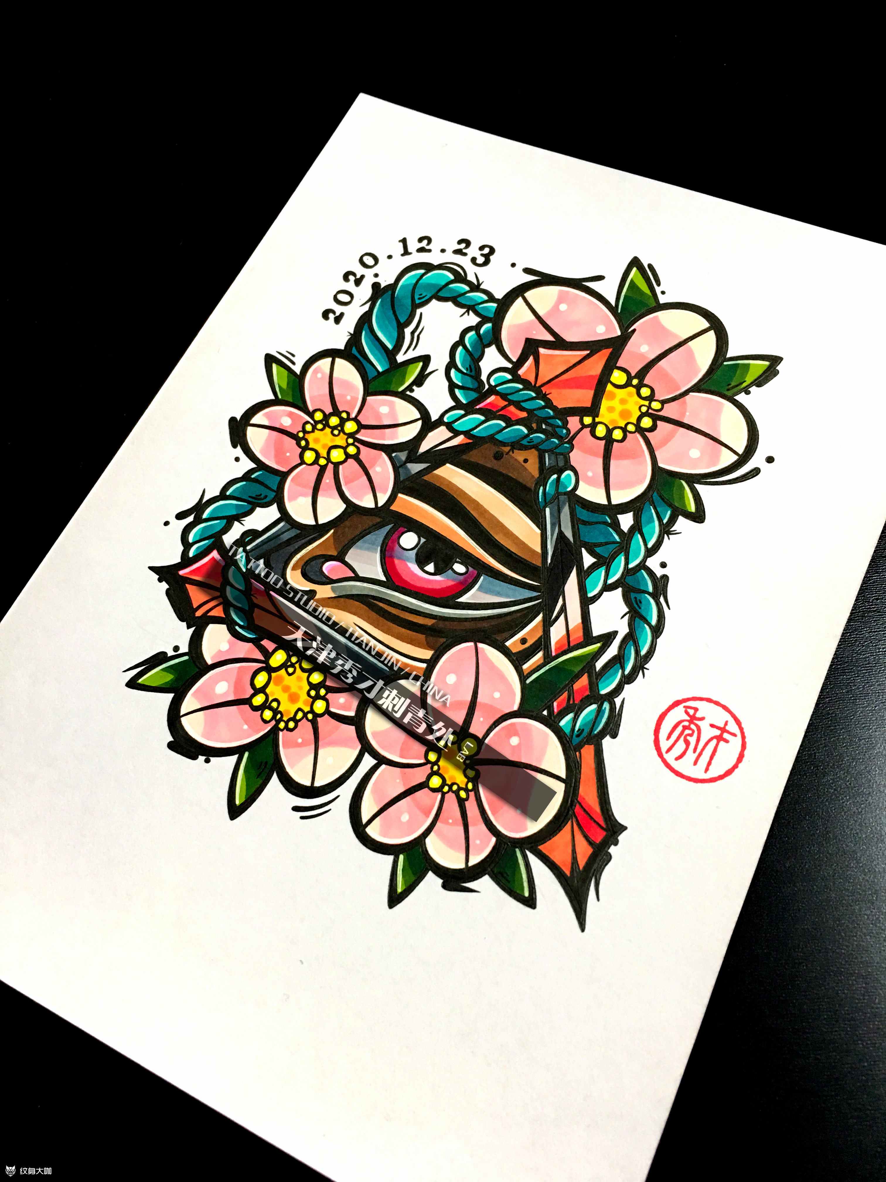 原创手稿,全视之眼_纹身图案手稿图片_l3s的纹身作品集