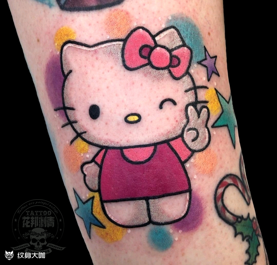 卡通【kt猫】_纹身图案手稿图片_花邦刺客的纹身作品集