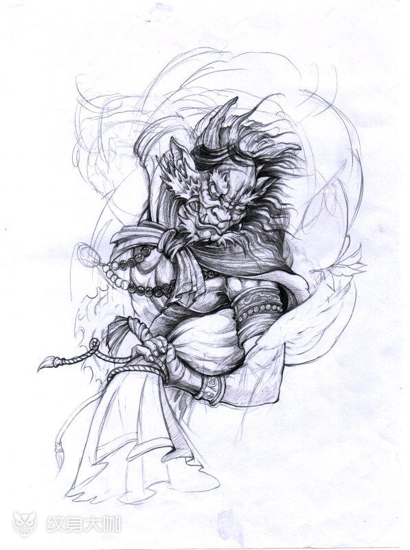 风神手稿_纹身图案手稿图片_十三的纹身作品集