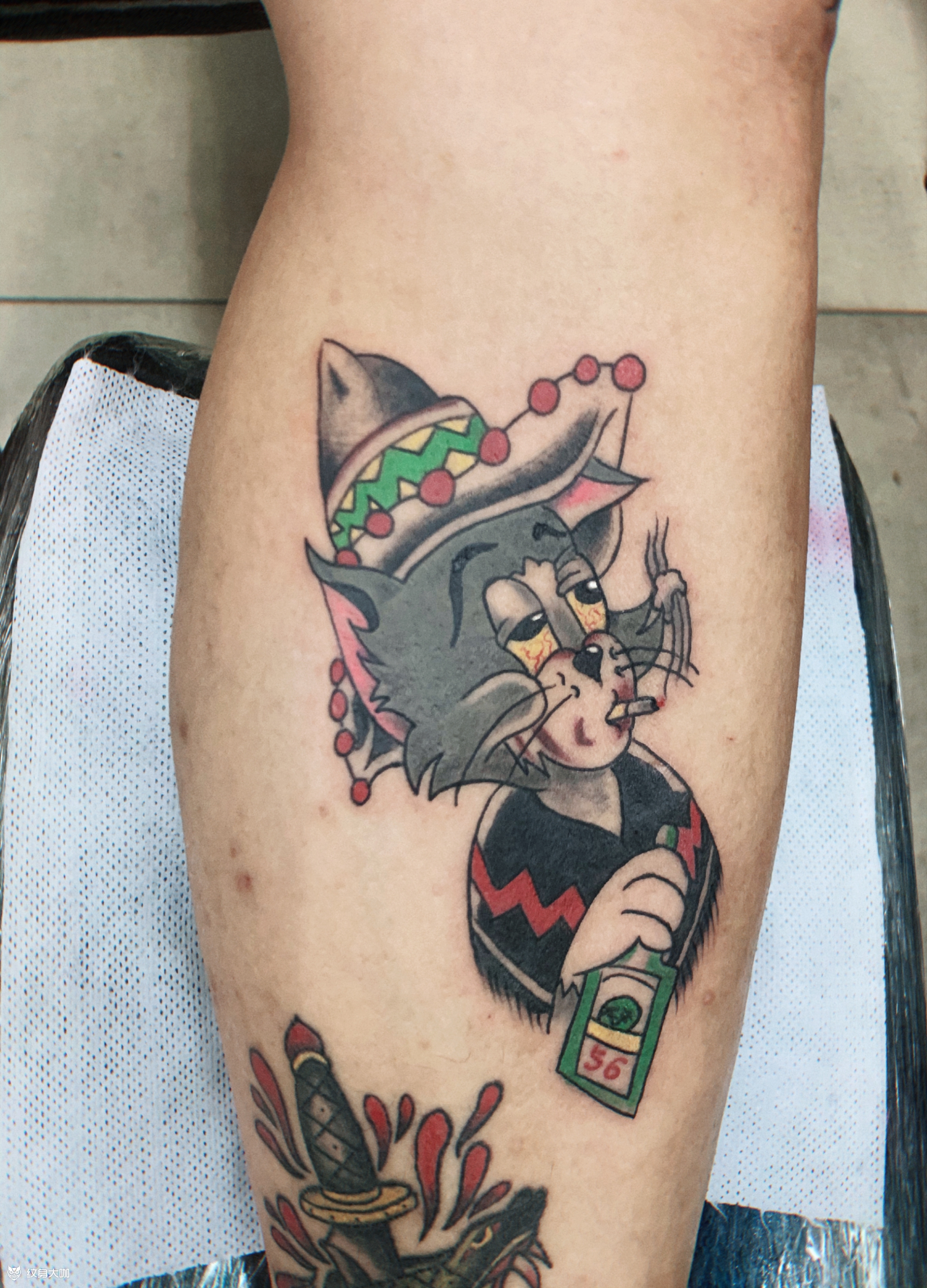 汤姆猫_纹身图案手稿图片_左戈的纹身作品集
