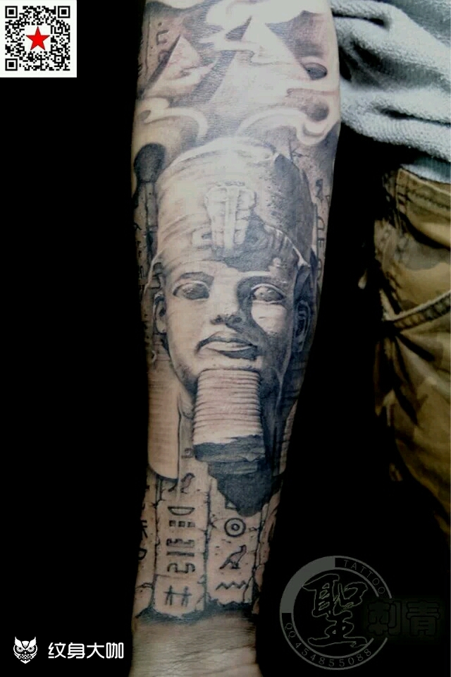 狮身人面像_纹身图案手稿图片_鞍山纹身圣刺青林子的纹身作品集