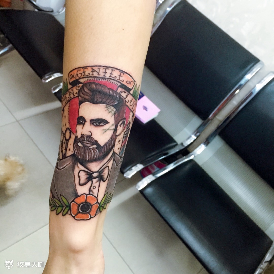 理发师_纹身图案手稿图片_孔大魔王的纹身作品集