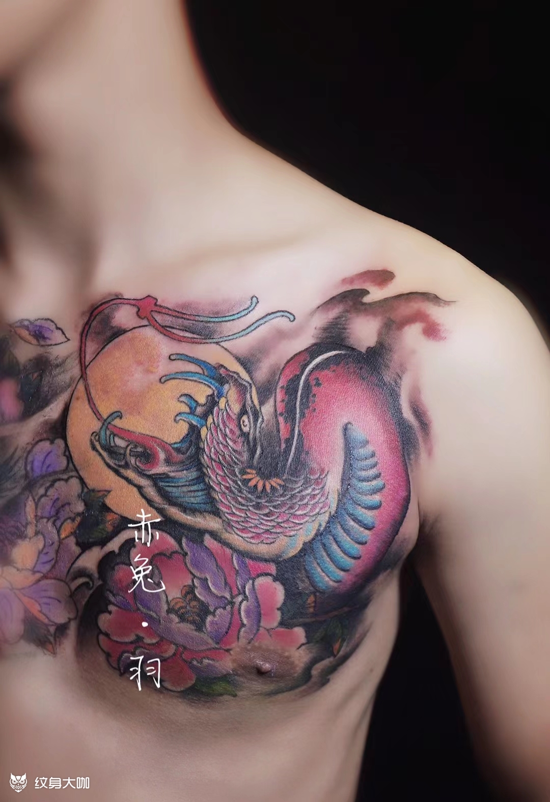 花胸_纹身图案手稿图片_陈龙莉的纹身作品集
